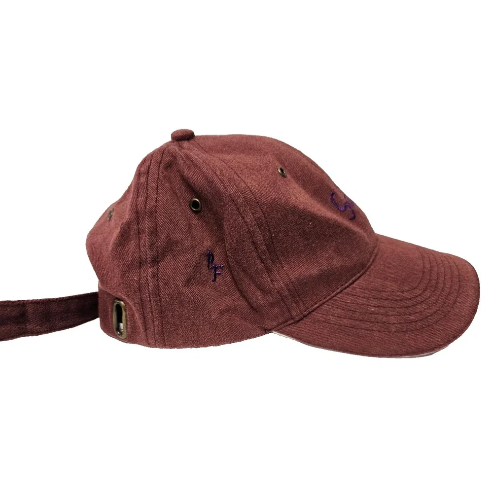 Golf Logo Women's Burgundy Adjustable Strap Back Baseball Hat Cap - Picture 7 of 9